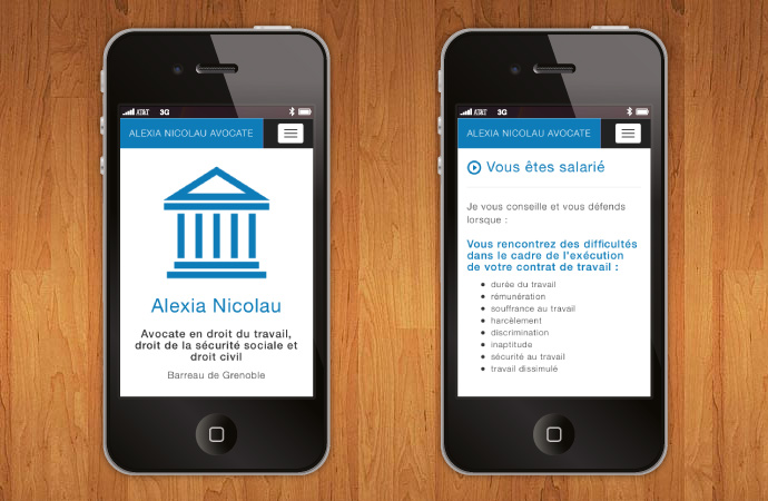 Interface mobile du site