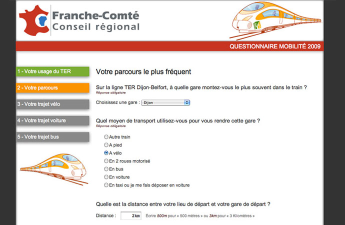 Page de question du calculateur carbone